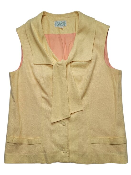 Bette of California Tops - Vtg Bette of California Yellow Sleeveless Vest Custom Match Mates Quiet Luxury